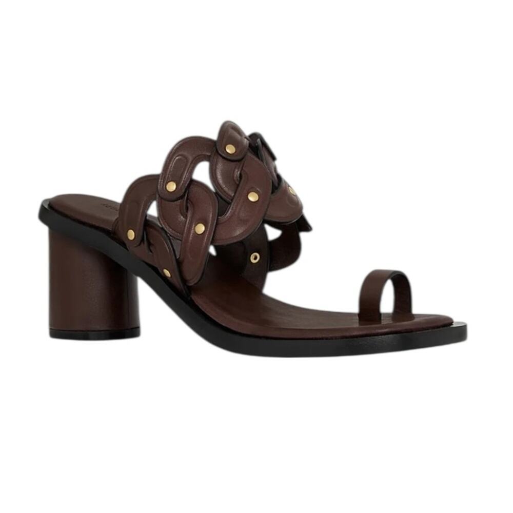 <<Rebecca Minkoff Studded Toe Loop Brown Sandal – Sz 11